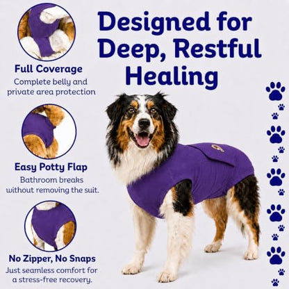 Surgi Snuggly Dog Surgery Recovery Suit, Cone Alternative, Spay/Neuter LS