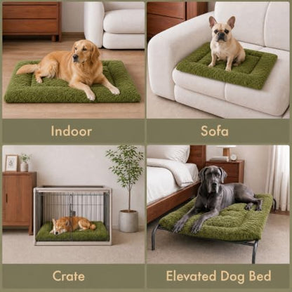 Exsnugy Washable Dog Bed Mat Large Size Fluffy Pet Crate Pad 42x28 XL