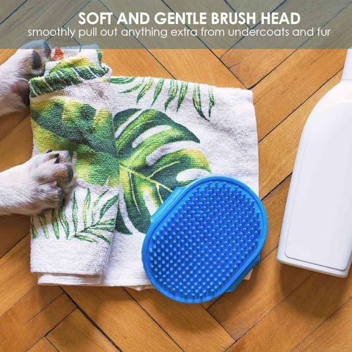 2 Pack Dog Grooming Brush, Premium Soft Silicone Pet Bath Brushes with Adjustable Handle, Shampoo Soothing Comb for Wet Dry Long Short Haired Dogs & Cats Massaging, Deshedding
