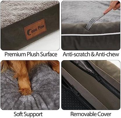 Orthopedic Washable Dog Bed for Large Dogs, 36x27in, Dark Green
