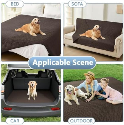 hyha Waterproof Reversible Dog Blanket, Pet Blanket for Sofa Couch