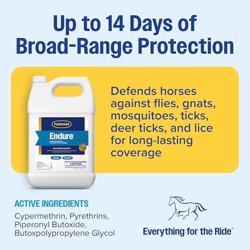 Farnam Endure Fly Spray for Horses, Lasting Fly Repellent, 128 oz Refill