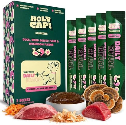 Grain-Free Lickable Dog Treats, Duck & Tuna Purée, 0.5 oz, 15 Pack