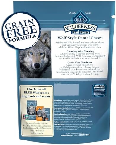 Blue Buffalo Wilderness Mini Dog Dental Chews, Grain-Free, 10 oz