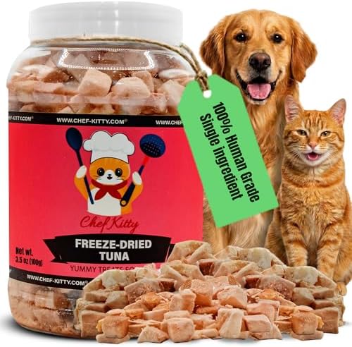 Wild Caught Freeze Dried Tuna Cat & Dog Treats, Omega-3, 3.5oz
