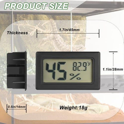 Reptile Thermometer and Humidity Gauge Digtal Terrarium Thermometer 2pc
