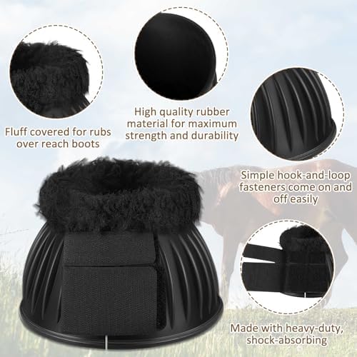 Abbylike 1 Pair Fleece Bell Boots for Horses