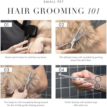 Tweezerman 7" Pet Grooming Shears-Safety Round Tips for Dogs & Cats