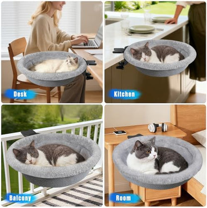 IPOW Heavy Duty 360°Rotating Cat Desk Bed Semi-Circular Cat Bed Hold Up to 40lb