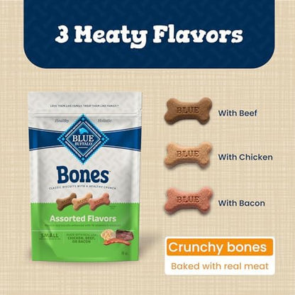 Blue Buffalo Bones Variety Pack Small Dog Biscuits, 16 oz, 4 ct