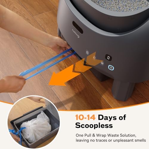 Automatic Self-Cleaning Cat Litter Box Replaced Trash Bags-3 Rolls, 60 Packs FEELNEEDY Cat Litter Box Waste Bag for 4075B