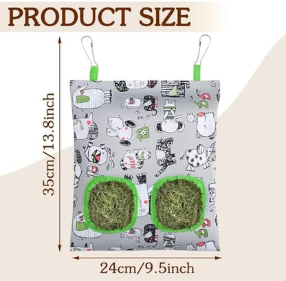 UPINS 3Pack Guinea Pig Hay Feeder Bag,Bunny Rabbit Cage Bag Hanging Holder