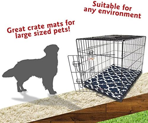 42" Trellis Navy Blue Crate Dog Bed Mat By Majestic Pet Products