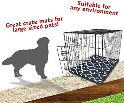 42" Trellis Navy Blue Crate Dog Bed Mat By Majestic Pet Products