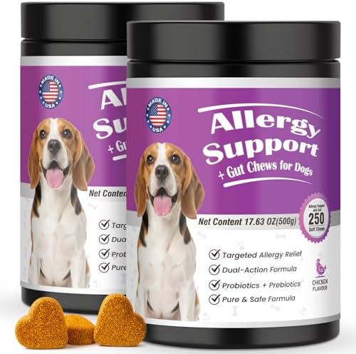 Dog Allergy Chews for Immune Support,500 PCs Formula Supports Skin Health, Relieve Itching Improve Digestion, Allergy and Immune for Dogs