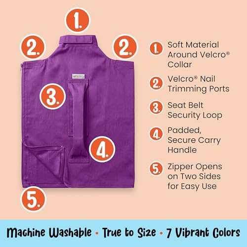 Cat-in-the-Bag Cozy Comfort Carrier - Extra Large Lavender Pet Carrier and Cat Carrier Soft for Grooming, Vet Visits, Medication Administration, Dental Care, and Nail Trimming