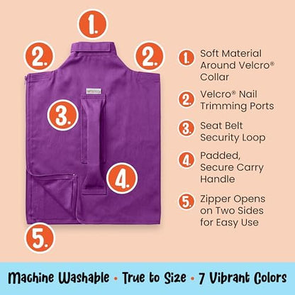 Cat-in-the-Bag Cozy Comfort Carrier - Extra Large Lavender Pet Carrier and Cat Carrier Soft for Grooming, Vet Visits, Medication Administration, Dental Care, and Nail Trimming