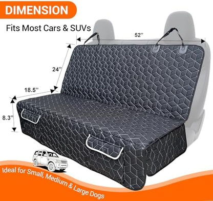 Meginc Dog Car Seat Cover-Waterproof Bench Back Seat Protector for SUV&Cars