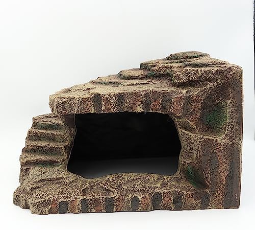 Resin Reptile Hideouts Cave Habitat Decor, B- Extra Large