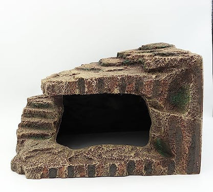 Resin Reptile Hideouts Cave Habitat Decor, B- Extra Large