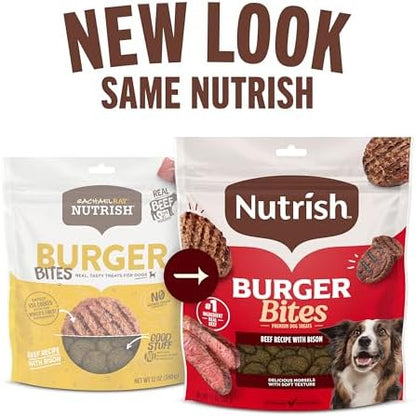 Nutrish Burger Bites Dog Treats, Beef Recipe, 12 oz. Pouch (Rachael Ray)