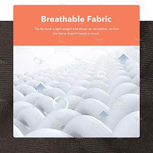 Harrison Howard Super Comfort Stretchy Fitting Horse Fly Mask with UV Protection Soft on Skin with Breathability Tribe Feather Cob (Medium)