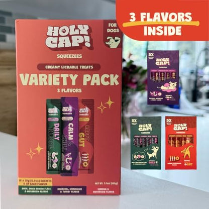 Grain-Free Lickable Dog Treats, Variety Pack Purée, 0.5 oz 15 Pack