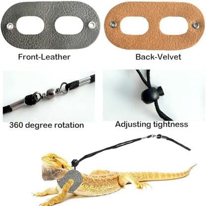 Reptile Travel Backpack Carrier with Reptile Thermometer and Humidity Gauge & Harness Leash Lizard Travel Cage Space Capsule Clear Bubble Window Astronaut Bearded Dragon Bag for Ball Python