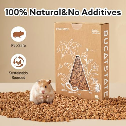 BUCATSTATE Cork Bedding 5L, Natural Hamster Bedding