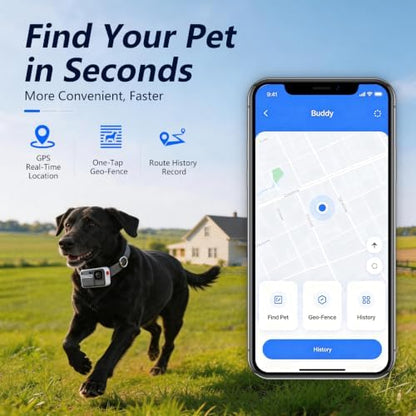 Joviren 4G Wireless Dog Fence & GPS Dog Collar with HD Camera,App-Controlled Boundaries Live Screen and Real-Time Tracking,Rechargeable Long Battery and IP66 Waterproof