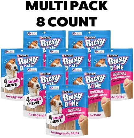 Purina Busy Bone Adult Small Dog Chew Treats, Original, (8) 4 ct Pouches