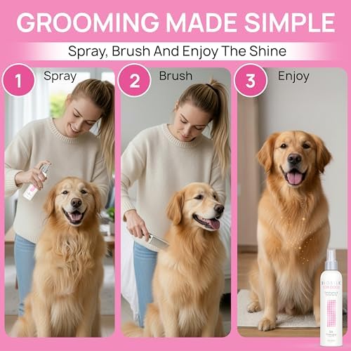 BioSilk for Dogs Silk Therapy Detangling and Shine Spray, 8 Fl Oz, 2-Pack