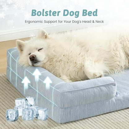 COZY KISS Orthopedic Dog Cooling Bed Washable for Extra Large Dogs, XL