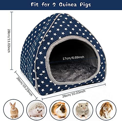 BWOGUE Guinea Pig Bed Hideout, Washable Hamster Cave for Small Animals
