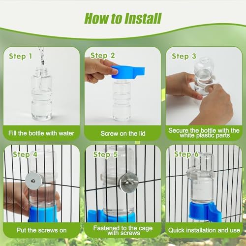Automatic Bird Cage Water Dispenser, 4.73 oz Parakeet Water Feeder