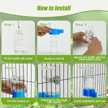 2 Pack Automatic Bird Cage Water Dispenser, 4.73 oz Parakeet Water Feeder
