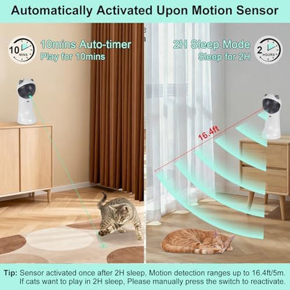 TBTeek Automatic Cat Toy Green Light, 5 Fun Patterns, 4 Speed Modes