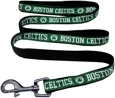 NBA Boston Celtics Dog Leash, Size Small. Heavy-Duty Metal Swivel Buckle Pet Leash