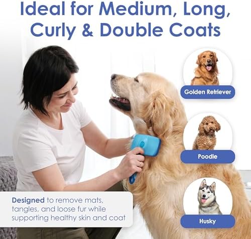 AKC Self-Cleaning Slicker Brush for Dogs & Cats, All Coat Types