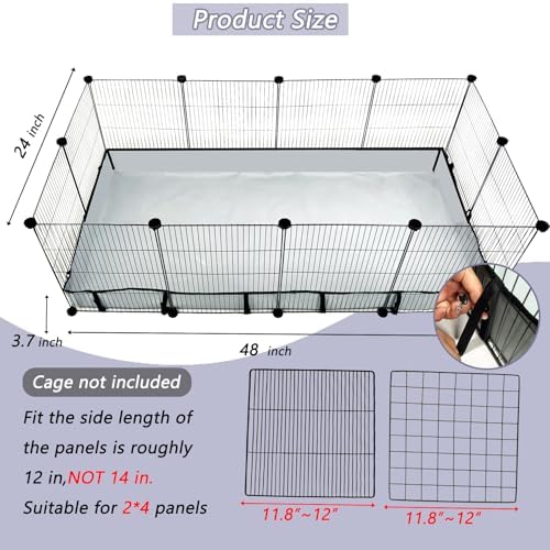 DZWLKJ Guinea Pig Cage Liner Tarp Bottom Waterproof and Washable.Available in 22 Sizes. Base Also for Rabbits, Bunny, Chinchesillas, Hedgehog, Ferrets and Other Small Animals(24x48 inches)