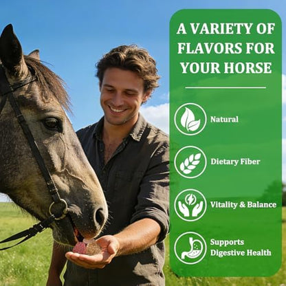KATUMO Horse Treats, Made with Apple Banana Strawberry and Carrot, Natural Healthy Snacks for Horse Training Rewards and Daily Feeding, 1 lbs