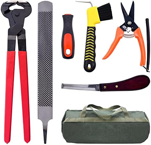 14 inch Horse Farrier Tool Kits - 6Pcs Professional Hoof Trimming Farrier Tools, Can Easily Trim the Hooves of Horses, Cows, Sheep, Donkeys and Other Medium-Sized Animals