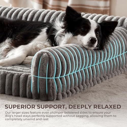 Orthopedic Dog Bed Large 35x25x9.5” Washable Cover Grey