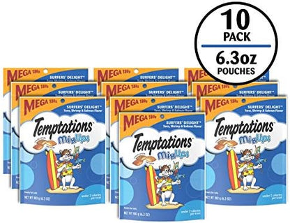Temptations MixUps Crunchy Cat Treats, Surfer's Delight, 6.3 oz, 10 Pack