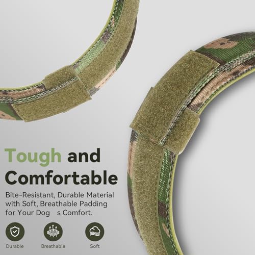 2026 Upgrade Waterproof Tactical AirTag Dog Collar, Built in AirTag Holder