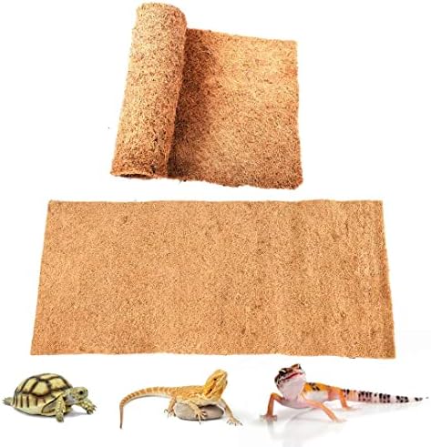 Reptile Carpet Coconut Fiber, 36" x 18" Reptile Terrarium Substrate Liner, Tortoise Bedding Carpet Mat Supplies for Pet Lizard, Chameleon, Bearded Dragon, Leopard Gecko, Iguana