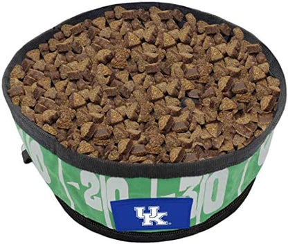 Pets First NCAA Kentucky Wildcats Collapsible Dog Travel Bowl Set, 2 Pack Food & Water Bowls for Dogs, Best Portable & Lightweight Leak-Proof Dog Bowls for Travel