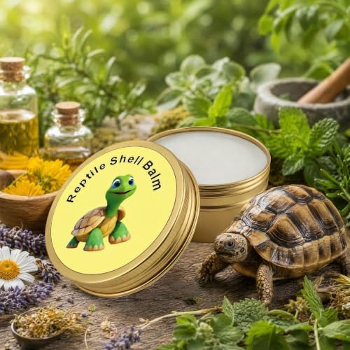 2.6 Oz Tortoise Shell Balm – Professional Dry, Cracked & Dull Shell Care Ointment & Conditioner for Sulcata, Russian & Hermann Tortoises – Natural Wax & Lanolin Formula