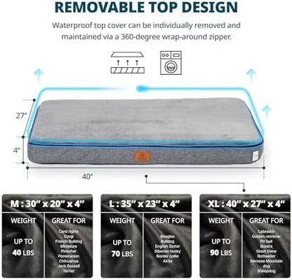 LIORCE Memory Foam XL Dog Bed - 4” Thick Orthopedic Beds for Extra Large Dogs - Waterproof Dog Bed with Removable Washable Cover & Wrap-Around Zipper - Ultimate Comfort and Easy Maintenance