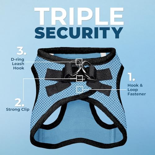 Voyager Step-in Air Dog Vest Harness - Baby Blue/Black Trim, Medium